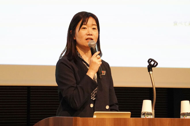 上田氏は、米をめぐる情勢について講演