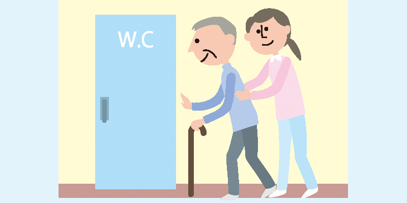 トイレに座るイラスト